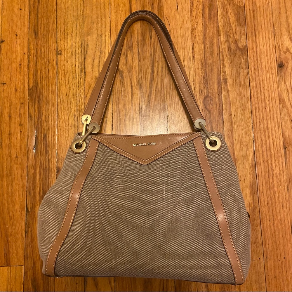 Tweed & Tan Leather Michael Kors Handbag